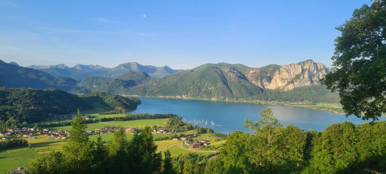 Ruhige Bergvilla In Alleinlage Am Mondsee Mit Seeblick Bergblick Und Whirlpool Innerschwand 外观 照片