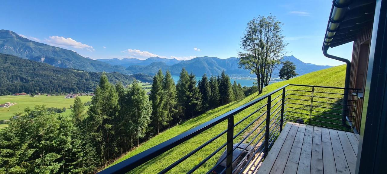 Ruhige Bergvilla In Alleinlage Am Mondsee Mit Seeblick Bergblick Und Whirlpool Innerschwand 外观 照片